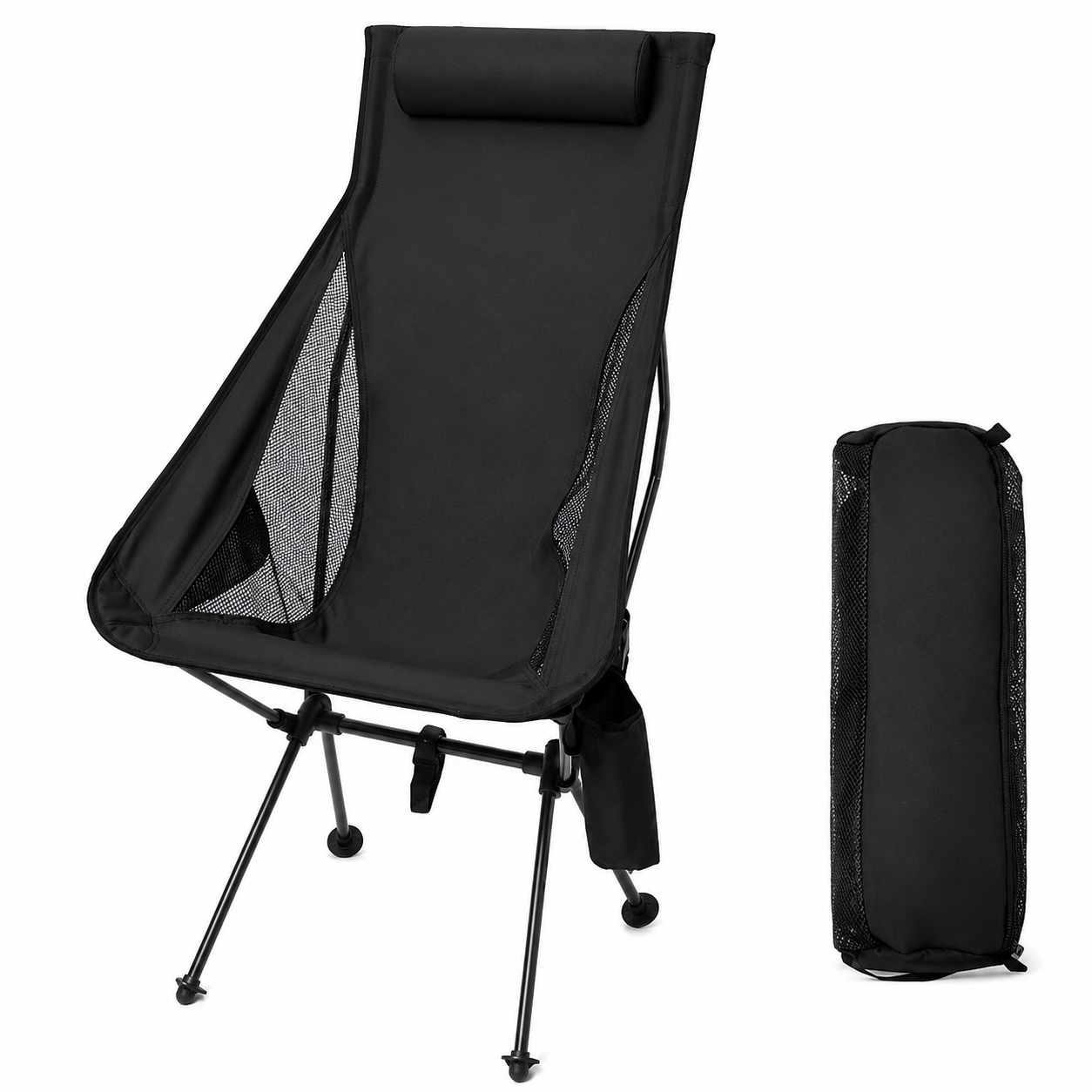 Lightweight Foldable Camping Chair with Headrest