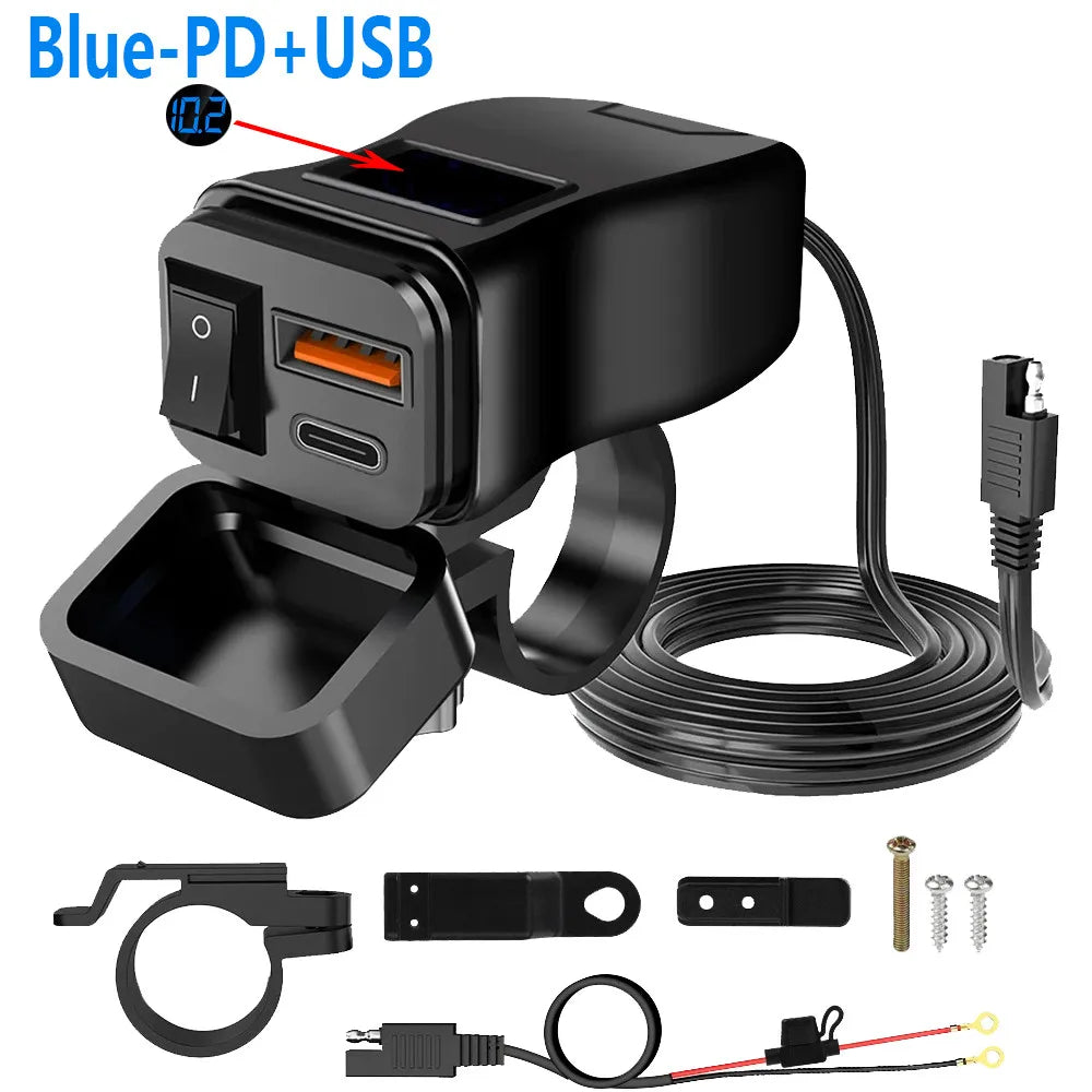 Motorcycle Attachable 60W USB Fast Charger