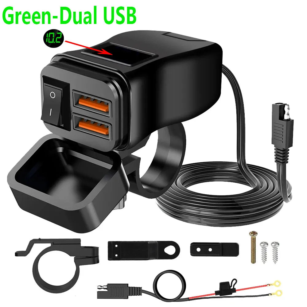 Motorcycle Attachable 60W USB Fast Charger