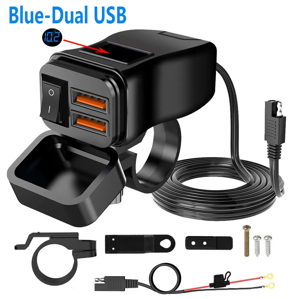 Motorcycle Attachable 60W USB Fast Charger